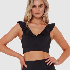 L'urv Frill Me Top in Black